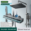YF230530021 Digital Display Piano Keys Solid Aluminum Shower Set System with LED Ambient Light Shower Combo with Rainfall Shower Head Faucet