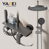 YF230530035 Gun Metal Grey Starlight Dusjkran Dusjsett Baderomsdusjbatteri