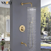 YF200560002 Shower System Wall Mounted Shower Faucet Mixer Set with Luxury High Pressure Shower head and 3-Setting Handheld