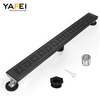YF41115 Linear Shower Drain- with 2-in-1 Flat & Tile Insert Cover, 304 Stainless Steel Rectangle Shower Floor Drain