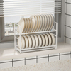  Large Sink Drain Dish Rack Small Space Kitchen Dishes Strainer Drying Rack with Drain Board Cup Holder Cutlery Holder