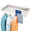 YF7107 Wall-mounted extendable clothes drying rack Collapsible Drying Rack Clothing Wall Mount with 2 Towel Handles and Wall Template for Indoor Outdoor Hanging Clothes