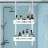 YF5328 Over The Door Shower Caddy Height-Adjustable Shower Basket Storage Rack Door Storage Shelf 