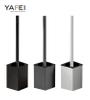 YF5601 Space aluminum Bathroom Toilet Brush Holder Kit Adhesive Wall Mount Toilet Brushes with Long Handle 14" Space Saving Toilet Brush 