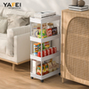 YF500200018 Slim Storage Cart Mobile Shelving Unit Organizer Slide Out Storage Rolling Utility Cart Tower Rack for Kitchen