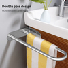 YF61303 Modern Simple Punch-free Towel Rack Double Stainless Steel Towel Bar Hotel Bathroom Wall Hanging Bath Towel Storage