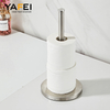 YF62163 Countertop Paper Towel Holder - Modern End Cap Minimalist Design Countertop Paper Towel Holder, Silver Stainless Steel Paper Roll Holder, 