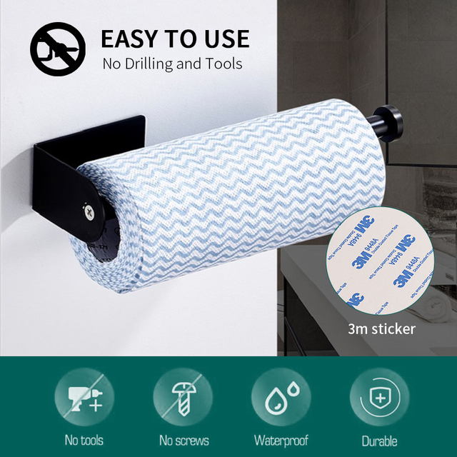 YF62153 No Drilling Tissue Box Waterproof Toilet Wall Mounted Organizer Bathroom Kitchen Vacuum Tissue Paper Holder