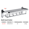 YF210910007 Towel Holder Towel Shelf with Double Towel Bars for Bathroom Lavatory,SUS 304 Stainless Steel Wall Mount Towel Hanger Storage