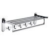 YF210910011 Polished Chrome Towel Racks, Bathroom Towel Shelf with Foldable Towel Bar Holder And Towel Hooks,