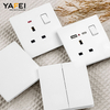 YF310100004-white Light Switch 13Amp Power Electrical 3 Pin Universal UK Standard Wall Socket 