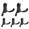 YF9507 Bathroom Hooks 2 in. Black Wall Mount Double Hooks for Hanging Robe, Towel, Hat, with Mounting Hardware