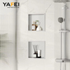 YF61119-1 Shower Niche with LED Light Matte Black No Tile Needed Wall Niche with 3000K Non-Dimmable LED Light