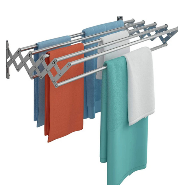 YF7186 Wall Mounted Clothes Drying Rack, Wide Large Rustproof Retractable Laundry Drying Rack