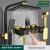 YF210530002 Wall Mounted Multi Function Button Black Bathroom Shower Set black with gold color shower set