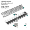 YF41105 Brushed Floor Trap Invisible Tile Insert Channel Shower Drain Bathroom Linear Long Floor Drain