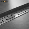 YF41102 Shower Drain with Removable Grate Cover, Brushed 304 Stainless Steel Shower Floor Drain, Linear Drain with Leveling Feet,Hair Strainer