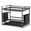 2 Tier Over The Sink Kitchen Large Capacity Dish Rack Drainer Dishes Drying Rack Double Kitchen Storage Shelf