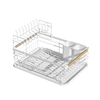 Adjustable Stainless Stell Dish Drainers for Kitchen Counter Used in Sink Countertop with Drainboard Utensil Holder