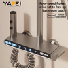 YF230530045 Rectangular Rain Shower Head Set 4 Functions Polished Chrome Thermostatic Faucets Pause Massage Jet ABS Stylish Soft