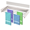 YF7107 Wall-mounted extendable clothes drying rack Collapsible Drying Rack Clothing Wall Mount with 2 Towel Handles and Wall Template for Indoor Outdoor Hanging Clothes