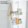 YF5328 Over The Door Shower Caddy Height-Adjustable Shower Basket Storage Rack Door Storage Shelf 