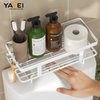 YF500200003 Bath Storage Rack Steel Frame 2-Layer Storage Rack Above Toilet Detachable Multifunctional Rack