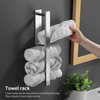 YF61306 Modern Black Towel Holder Stainless Steel Towel Ring for Bathroom Lavatory Wall Mount Contemporary Style 