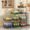 YF500200016 Large Capacity Practical Bathroom Kitchen Tool Storage Plastic Rolling Cart Gray 4 Tier Rolling Cart