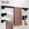 YF66103 Hotel modern wall mounted four pieces stainless steel matte black toilet bathroom accessories set