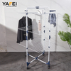 YF7154 3-Tier Collapsible Laundry Rack Stand Garment Drying Station with Wheels and 4 Hooks Indoor-Outdoor Use for Bed Linen Clothing Socks