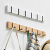 YF9156 Bamboo Wood Key Holder for Wall - Key Hanger with Hooks - Decorative Wall Hooks for Hanging Heavy Duty Key Organizer for Kitchen