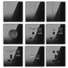 YF310100003-black Single switch Universal Socket High Quality Tempered Glass Switch