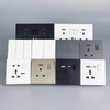 YF310100001-black Outlet Electrical UK Standard Push Button wall socket with 2 usb port black color