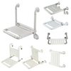 YF68114 Wall Mounted Fold-Up Shower Seat Wide Bath Chair for the Elderly