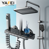 YF230530018 19 20 Four Function Piano Gun Grey Waterfall Shower Faucet Wall Mounted Shower Set