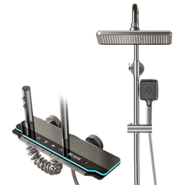 YF230530025 Rain Shower Head and Slide Bar Handheld Shower Faucet Wall Mounted Combo Set Included Valve and Trim Kit for Bathroom