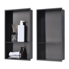 YF61134 Matte Black No Tile Needed Wall Niche Recessed Shower Shelf for Bathroom Storage Built-in Installation