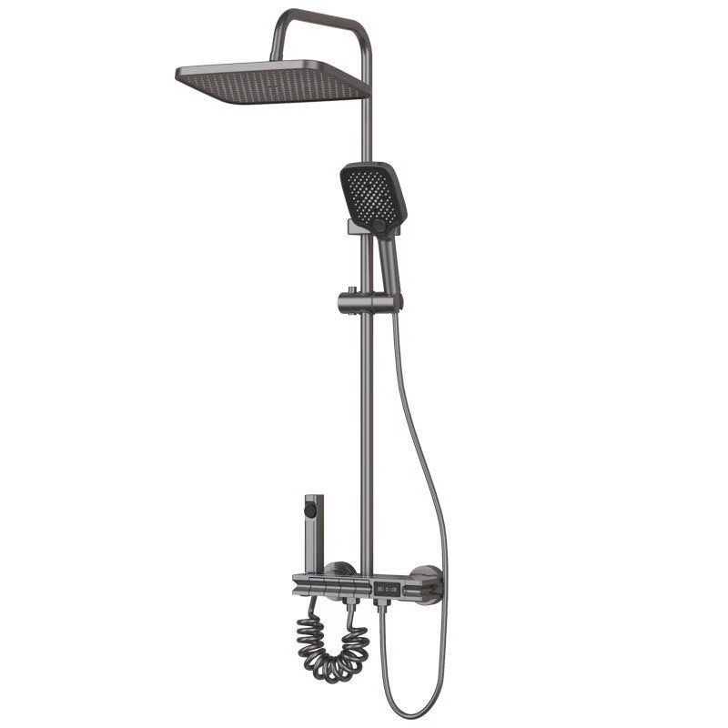 YF230530033 Shower System with Digital Temperature Display Piano Key Shower Faucet Set with Digital Display Ambient Lights Shower Combo Set with Rain Shower Head