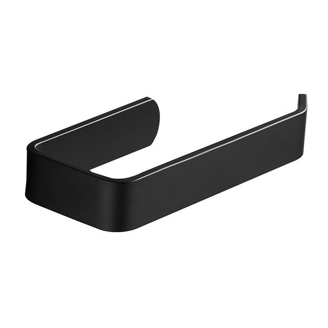 YF3502 Toilet Paper Holder Punch-Free Wall Mount Towel Rack Black Fashion Space Aluminum Bathroom Paper Shelves Kitchen Accessories