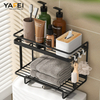 YF500200003 Bath Storage Rack Steel Frame 2-Layer Storage Rack Above Toilet Detachable Multifunctional Rack