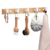 YF9155 Wall Mounted Coat Rack Bamboo Wall Coat Rack Hooks Coat Hat Hanger Hooks