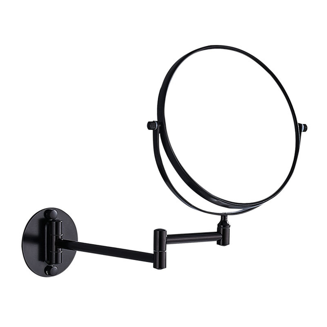 YF69123 Extendable Wall mounted makeup mirror Chrome frame Folding round hotel mount makeup mirror lighted Round bathroom mirror