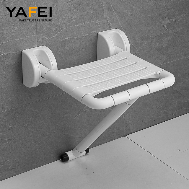 YF68119 Shower Stool Foldable Wall Shower Stools Wall Mounted Shower Seat and Chair Folding - Bath Bench for The Elderly Disabled Aid Bathing Anti-Slip