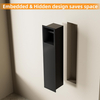 YF61130 Stainless Steel Black Recessed Toilet Paper Holder with Concealed Brush Storage for Bathroom Use