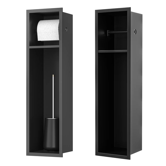 YF61131 Stainless Steel Recessed Toilet Paper Holder, in Wall Toilet Paper Holders with Storage for Space Saving