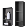 YF61134 Matte Black No Tile Needed Wall Niche Recessed Shower Shelf for Bathroom Storage Built-in Installation
