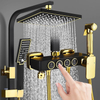 YF210530002 Wall Mounted Multi Function Button Black Bathroom Shower Set black with gold color shower set