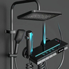 YF230530033 Shower System with Digital Temperature Display Piano Key Shower Faucet Set with Digital Display Ambient Lights Shower Combo Set with Rain Shower Head