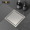 YF42002 New Invisible Square Shower Grate for Bathrooms Concealed SUS304 Stainless Steel Floor Drain
